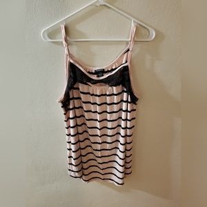Torrid light pink & black striped tank